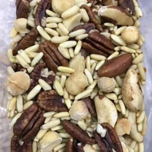 آجیل 4مغز شاهانی ماکادمیا، پیکان، بادام برزیلی، مغز چلغوز 250گرم